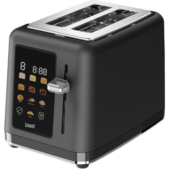 Livwell 2-Slice Smart Touch Toaster | Matte Black
