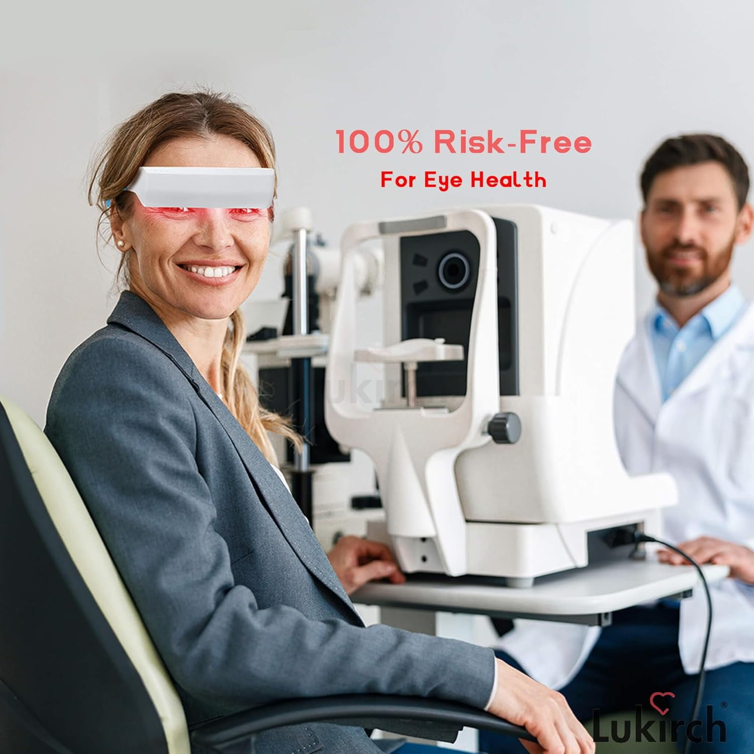 Light Therapy Glasses, Blue and Red Light Therapy, Blue Light for Good Sleep, Winter Blues, Jet Lag, Night Shift, Energy and Mood, Unique 670nm Red Light for Eye Health, White