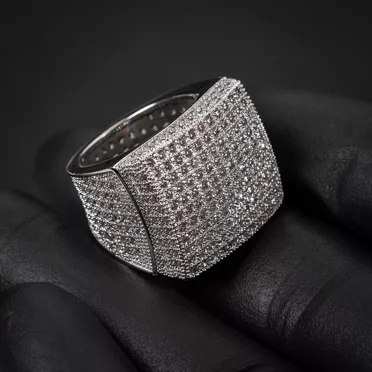 2TCW Round Cut Lab Created Diamond Men's Pinky Ring 14k White Gold Plated