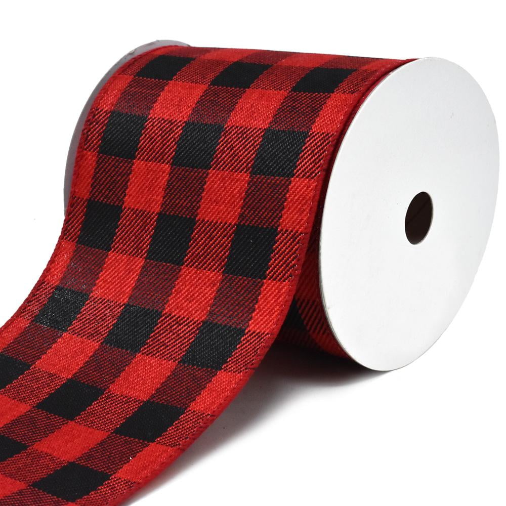 Buffalo Plaid Twill Wired Christmas Ribbon, 4-Inch, 10-Yard - Walmart