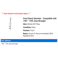 thumbnail image 2 of Front Shock Absorber - Compatible with 1987 - 1995 Jeep Wrangler 1988 1989 1990 1991 1992 1993 1994, 2 of 2