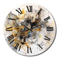 thumbnail image 2 of Designart "Marble Symphony in Yellow and Grey I" Abstract Oversized Wall Clock, 2 of 6