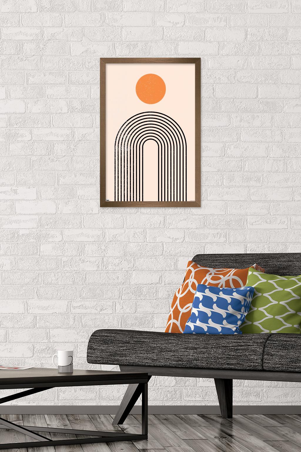 Abstract - Geometric Shapes in Balance Wall Poster, 14.725" x 22.375", Framed