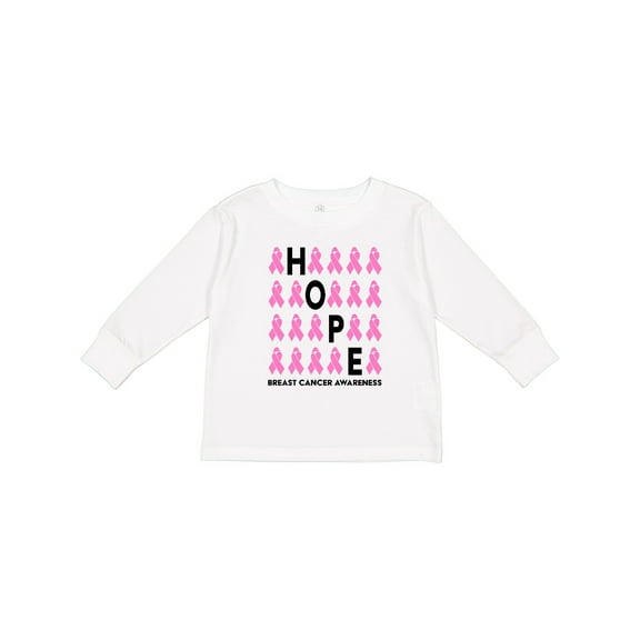 Inktastic Hope Breast Cancer Awareness Boys or Girls Long Sleeve Toddler T-Shirt