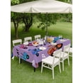 thumbnail image 4 of Outdoor Tablecloths with Umbrella Hole & Zipper, Cartoon Tractor Tablecloth Rectangle 60x84 Inch, Cute Beep Car Digger Shovel Truck Light Purple Waterproof Table Cloth, Patio/Pool Table Covers, 4 of 8