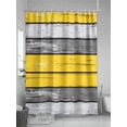 thumbnail image 5 of Coastal Style Shower Curtain, Retro Gray Yellow Stripes Wood Grain Waterproof Shower Curtain Set with 12 Hooks Lightweight Washable Fabric Shower Curtains for Bathroom 72x72 Inches, 5 of 6
