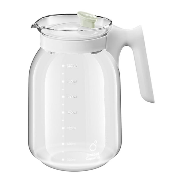 Siruishop Cold Water Bottle 1800ml 60oz Glass Beverage Pitcher for Home Office Parties