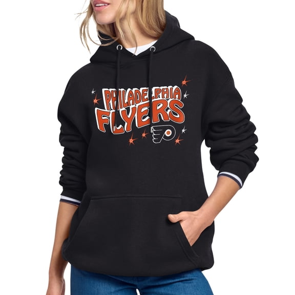 Women's Starter Black Philadelphia Flyers Fireworks Fleece Hoodie