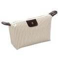 thumbnail image 2 of Bolsas de cosméticos con rayas de nailon, bolsa de maquillaje para artículos de tocador de viaje con forma de bola de masa hervida beige Ndcxsfigh Cuidado Belleza, 2 of 3