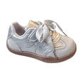 thumbnail image 6 of Bxsruta Girls Soft Sole Shoes Faux Leather Casual Sneakers Toddler Little Kid Big Girl Bow Fashion Sneakers, 6 of 8