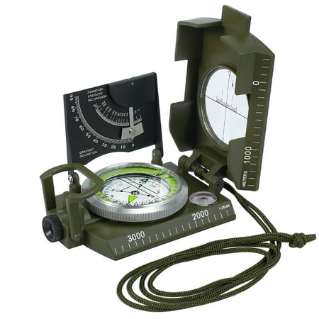 OEM Compass with Waterproof Multifunctional Metal Army Green Style for Camping, Hiking, Adventure, Positioning, Mapping