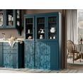 thumbnail image 2 of Palace Imports 100% Solid Wood Kitchen Pantry Storage Cabinet with Solid, Clear Glass Doors and Adjustable Shelves, Teal Blue, 2 of 3
