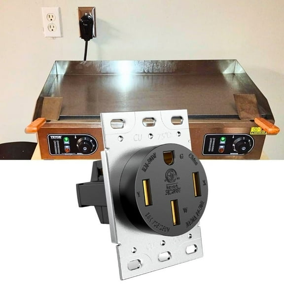 Nilight 50A RV Power Outlet 125/250V NEMA 14-50R Heavy Duty RV Receptacle Straight Blade ETL Listed Flush Mounting Power Outlet Replacement Panel for RV Camper Trailer EV