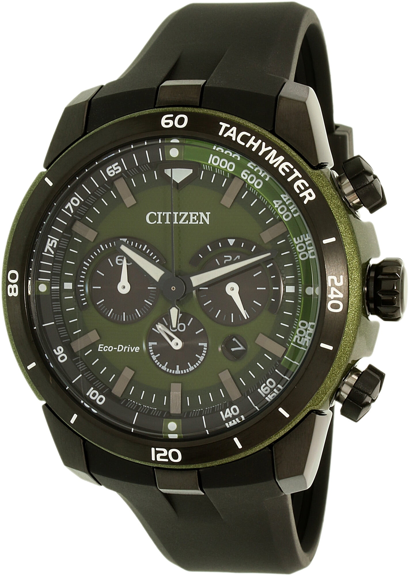 Citizen Men's Eco-Drive CA4156-01W Green Rubber Sport Watch | Walmart ...