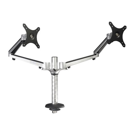 UPC: 0814872021731 | Versa Tables Omniview Dual Adjustable Monitor Arm Up to 27  Silver (VT6220002-01-00)