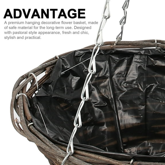 cone shaped planter,2Pcs Pointed Hanging Flower Basket Woven Hanging Flower Arrangement Basket