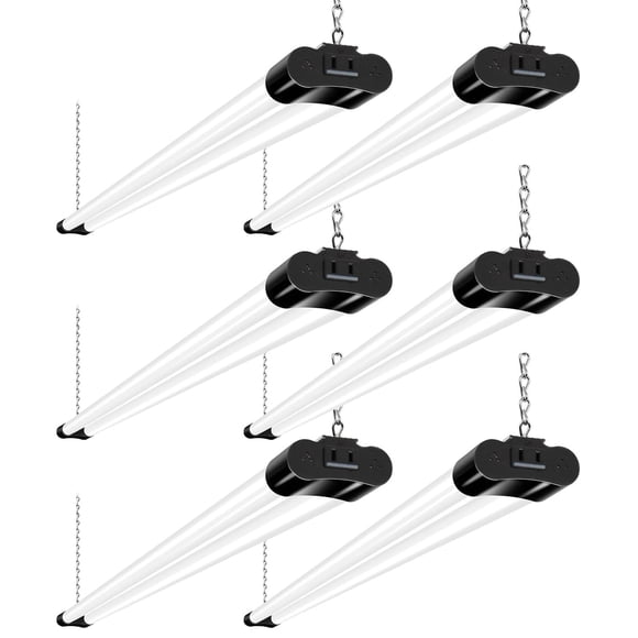 hykolity Lot de 6 Luminaires d'Atelier DEL Reliables de 4 Pi pour Garage, 6500 Lm, Luminaire Utilitaire de 4 Pi 60 W, Lampe d'Établi DEL Lumière du Jour 5000 K avec Prise, Suspendu