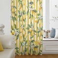 thumbnail image 6 of Lemon Leaves Sheer Curtains 96 Inches Long, Yellow Vertical Stripes Spring Flowers Light Filering Curtains, Privacy Drapes Simi Floor to Veiling Curtain for Living Room Bedroom Large Window Treatment, 6 of 9