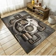 thumbnail image 2 of Retro Punk Steam Area Rug,Steampunk Gear Technology Rug, Mechanical Clock Gear Detail Distressed Rug, Suitable For Living Room, Bedroom, Bathroom Non-Slip Easy Care Floor Mat, 2 of 6