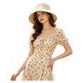 thumbnail image 2 of Hfnxid Women's Korean-Style Color-Block Bucket Hat with Bow, Wide-Brim Sun Cap for Face-Slimming Look, Breathable Lightweight Summer Shade Hat, 2 of 5