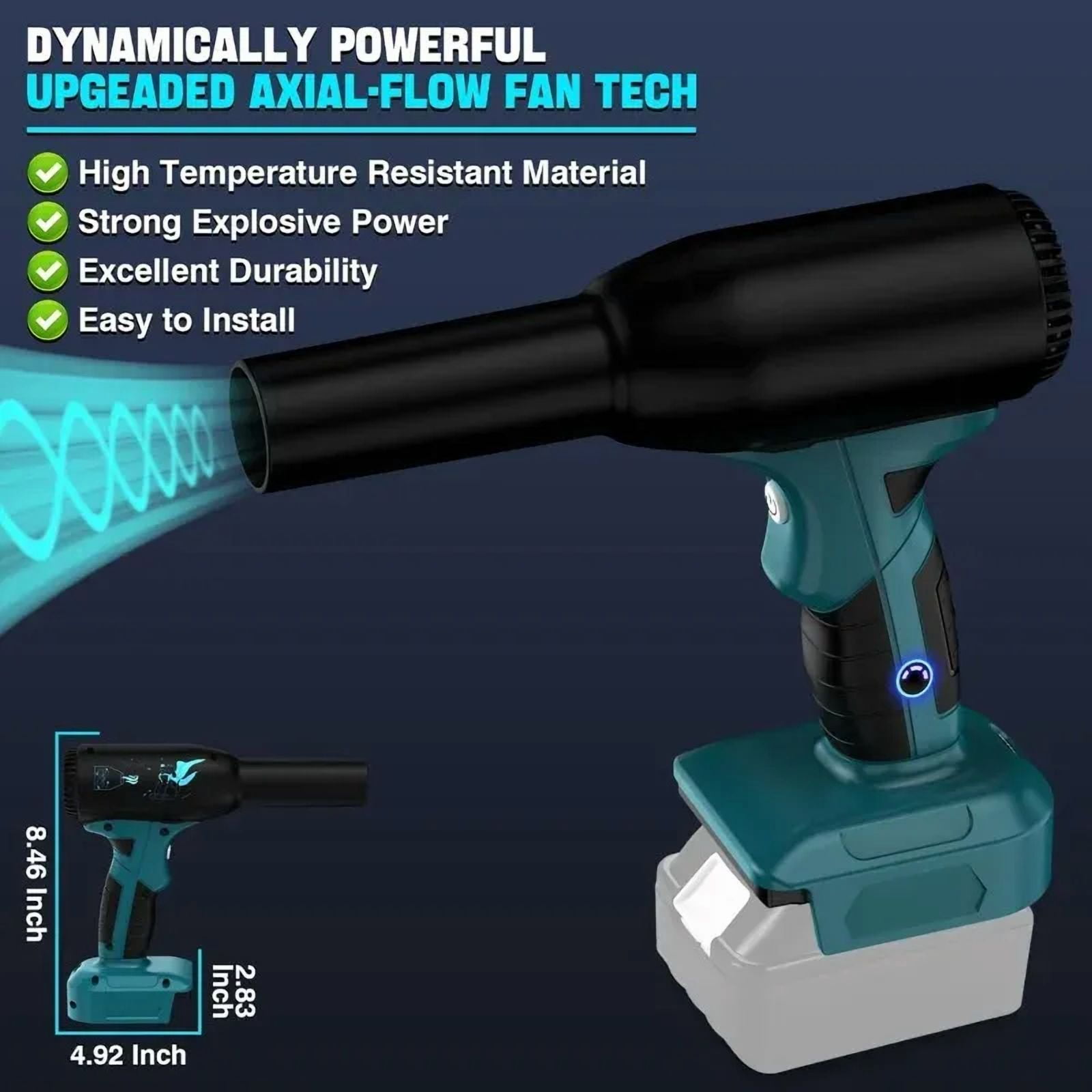 For Ma*kita 18V Battery, 90000RPM Jet Dry Blower, Cordless Handheld Electric Dust Removal Fan for Keyboard, Outdoor, Car Cleaner
