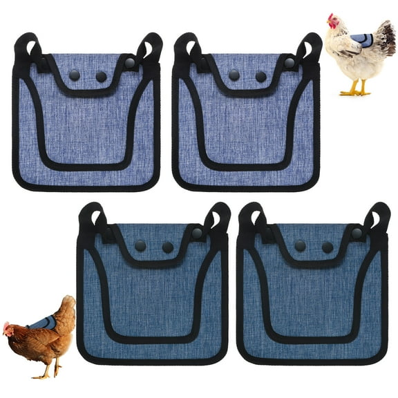 Uxcell 4-Pack Premium Chicken Saddle, Hens Saddle with Adjustable Strap Feather Protector for Hens [Blue,Purple Each 2]