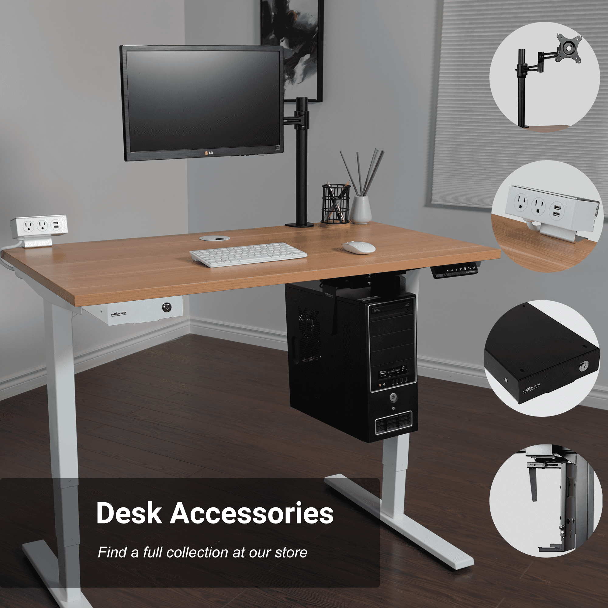 Standing Desk Grommet 3.10 Diameter - Round Metal Wire Organizer - Cable  Management for Computer Office Desk 