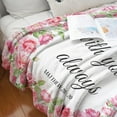 thumbnail image 5 of Christian Blanket with Inspirational Thoughts and Prayers, Pink Rose Flowers Ultra Soft Religious Bible Verse Gifts Blankets, Warm Plush Healing Throw Blankets, 60"x50", 5 of 6