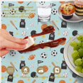 thumbnail image 6 of Football and Basketball Blue Pattern Round Tablecloth 60"x60", Wrinkle Resistant Wipeable Table Cover for Kitchen Dining Room Picnic Patio and Party, 6 of 6