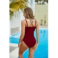 thumbnail image 3 of LIORA Women Ruched Lace Up One Piece Swimsuit Tummy Control Push Up Monokini Bathing Suit, 3 of 6