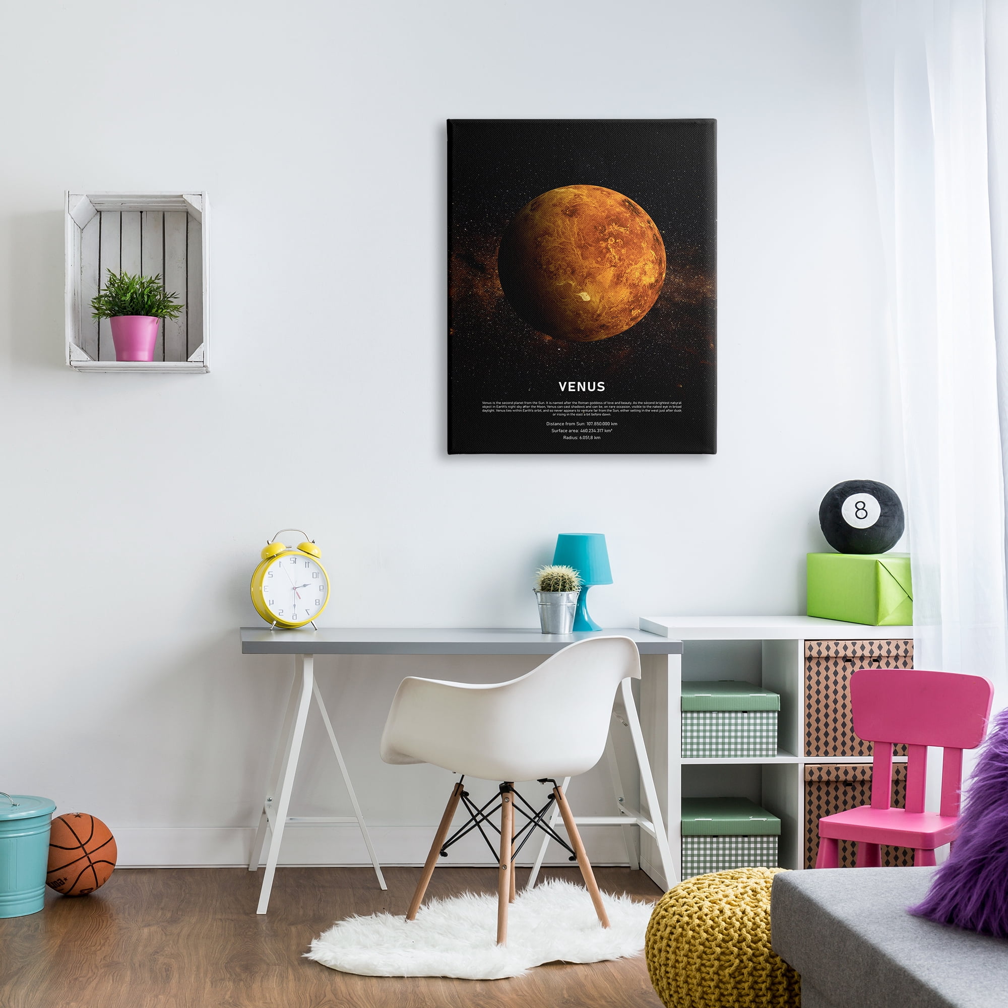 Stupell Industries Venus Planet Infographic Milky Way Astrological Facts, 30 x 40, Designed by Design Fabrikken