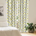 thumbnail image 2 of Ambesonne Yellow Window Curtains, Pineapples Mustache Glasses, Each 28" W x 84" L, Yellow and Charcoal Grey, 2 of 4