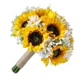 thumbnail image 1 of Novia de mano Girasoles Margarita Ramo de Flores artificiales para la Decoraciones para fiestas, 1 of 9