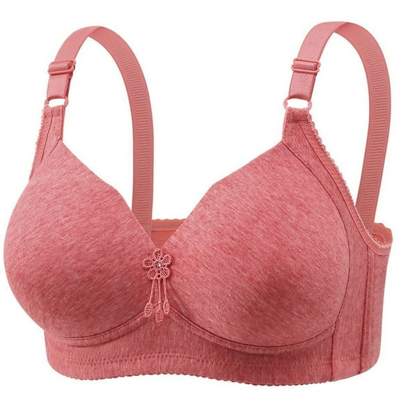 khonts,Women's Wireless Comfort Support Bras Breathable Push up Bra Full Coverage Lift Bralettes for Large Red 50