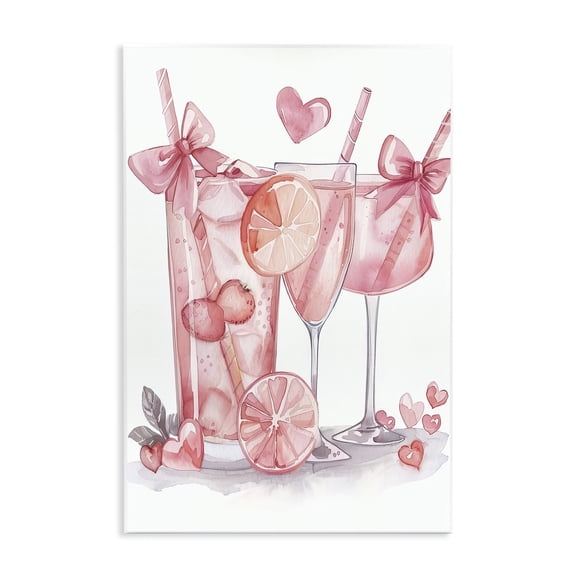Stupell Industries Pink Glam Cocktail Party Food & Beverage Painting Unframed Art Print Wall Art, 10 x 15