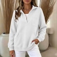 thumbnail image 2 of GUACER Long Sleeve Sweatshirts for Women Stand Collar Trendy Sport Loose Pullover Tops with Pockets, 2 of 9