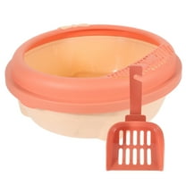 ELAYARD Pink Plastic Low Entry Kitten Litter Box for Home Use Easy to Monitor and Clean