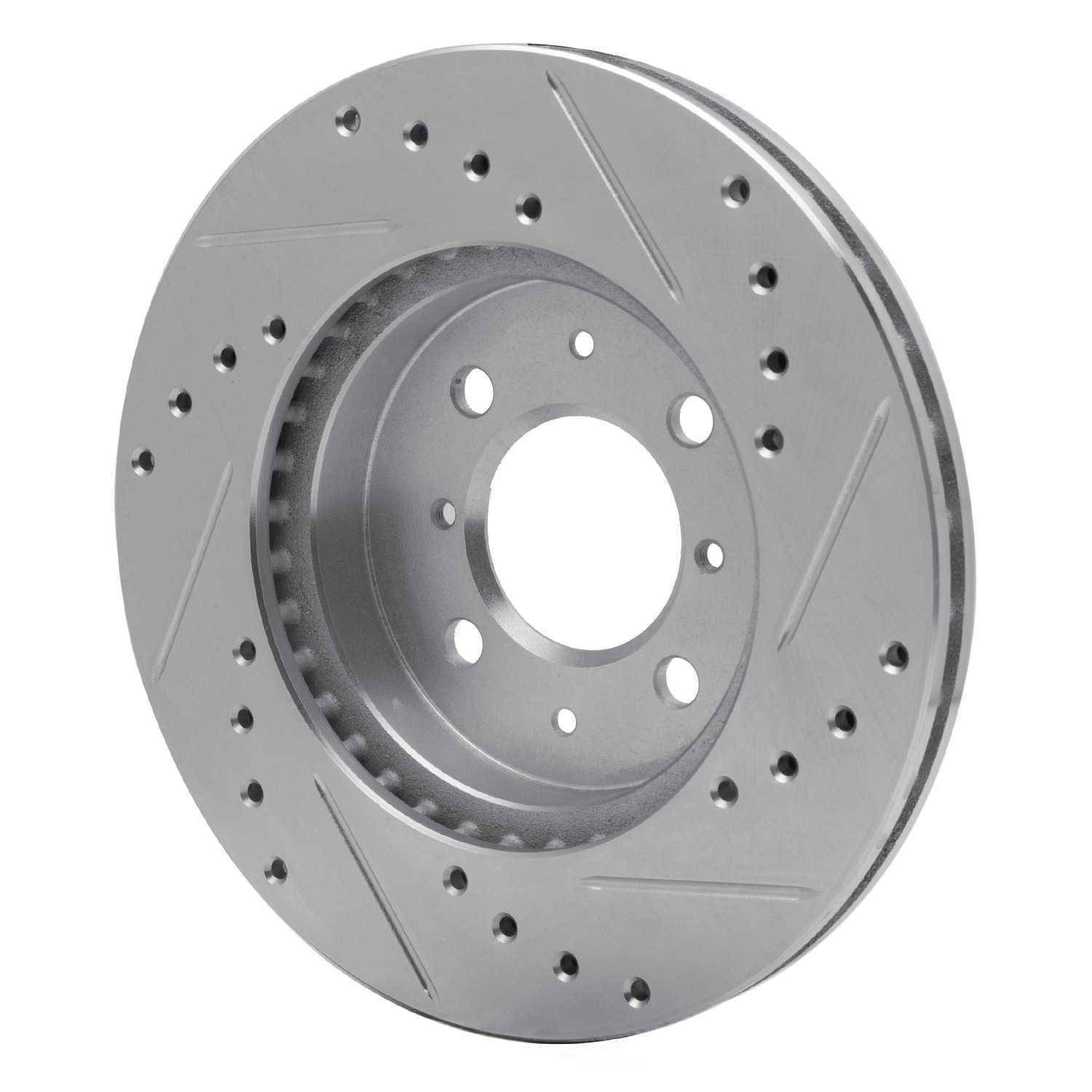 Dynamic Friction Company 631-76018L DFC Brake Rotor - Drilled And Slotted - Silver