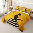 thumbnail image 3 of spefrowx Silhouette Black Woman Quilt Full for Girls Boys, Yellow Striped Dress Full Bedspread Sets, 3-Piece, 3 of 7