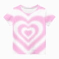 thumbnail image 4 of Sgkm Summer Girls T Shirt Short Sleeved Stylish Summer Shirts with Gradient Color Heart Shaped Pattern Holiday Clothes Dark Purple 4-5 Years, 4 of 5