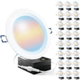 thumbnail image 1 of Sunco Paquete De 24 Luces Empotrables Led De 6 Pulgadas, Luces Empotrables Sin Lata, Borde Deflector, 850 Lm, 14 W, Cct Seleccionable, 2700 K/3000 K/3500 K/4000 K/5000 K, Oblea Regulable Delgada Con C, 1 of 8