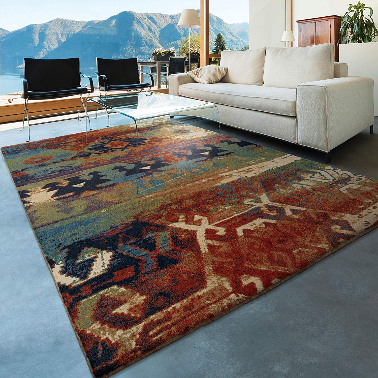 Orian Rugs Bright Color Southwest Elk River Multi Area Rug (5'3" x 7'6