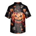 thumbnail image 4 of Domuza Halloween Scrub Shirts for Men Novelty Spooky Graphics V-Neck Short Sleeve Caregiver Uniform Shirts Comfy Soft Classic Fit Medical Workwear 4XL, 4 of 5