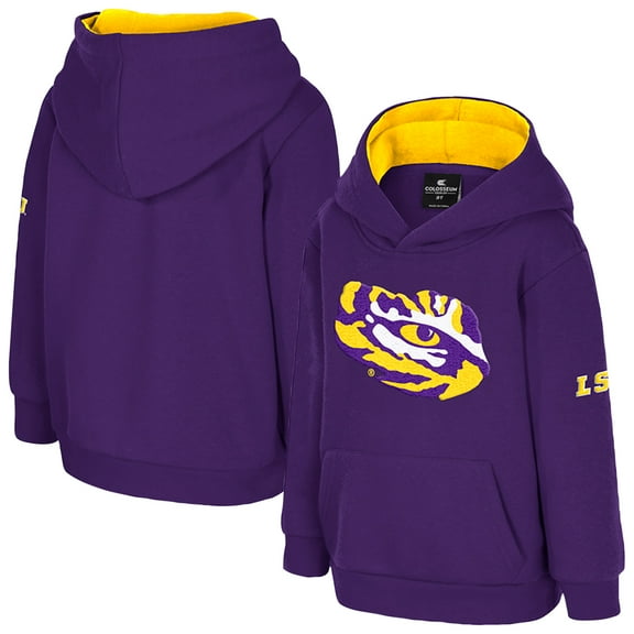 Toddler Colosseum Purple LSU Tigers Big Logo Volume Fleece Pullover Hoodie