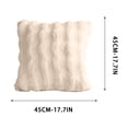 thumbnail image 3 of Pack of 2 Thick Plush Throw Pillow Covers Fluffy Wave Faux Fur Decorative Cushion Covers Soft Wool Pillowcase for Sofa Couch Livingroom 18x18 Inch Beige, 3 of 7