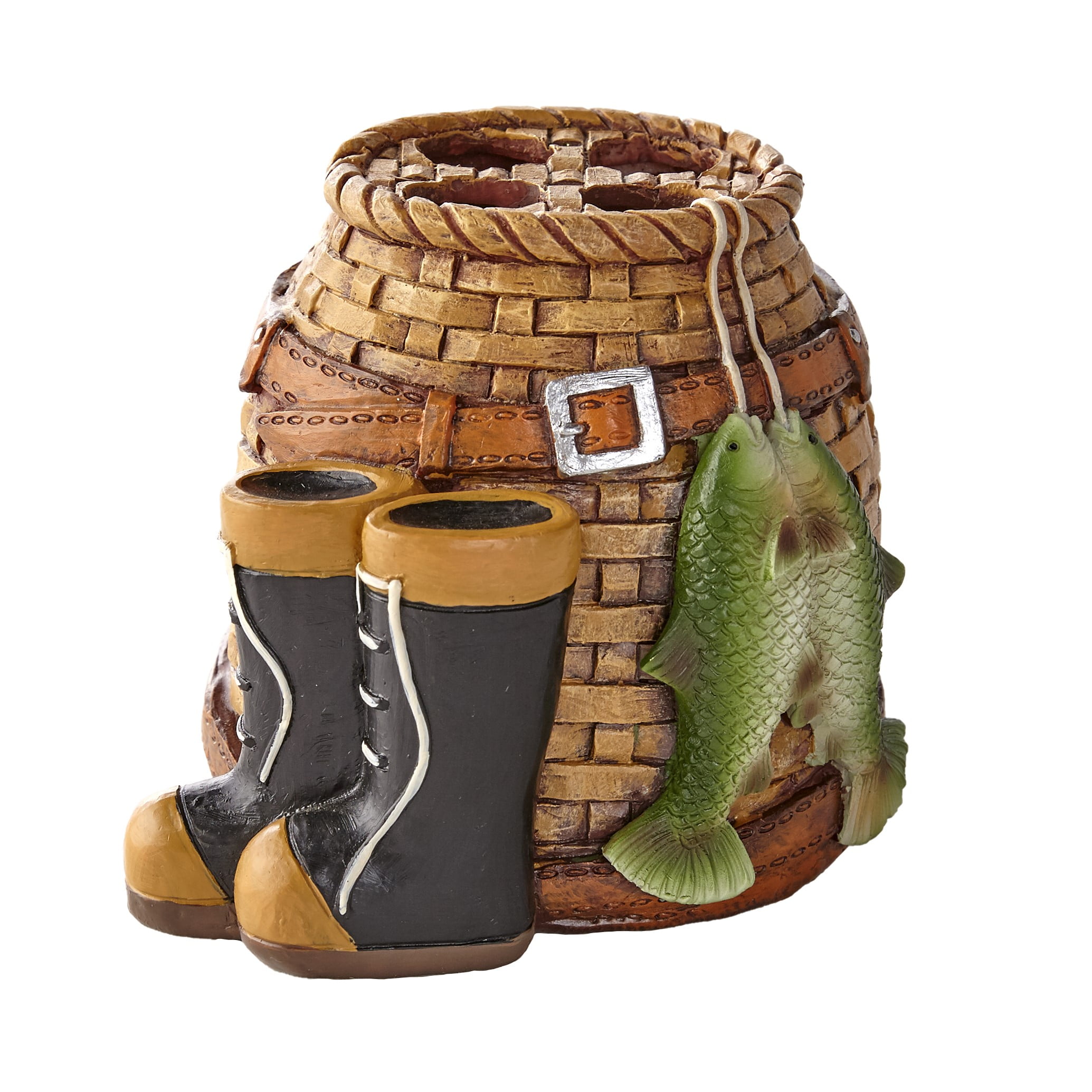 Gone Fishing Toothbrush Holder Rustic Bathroom Decoration