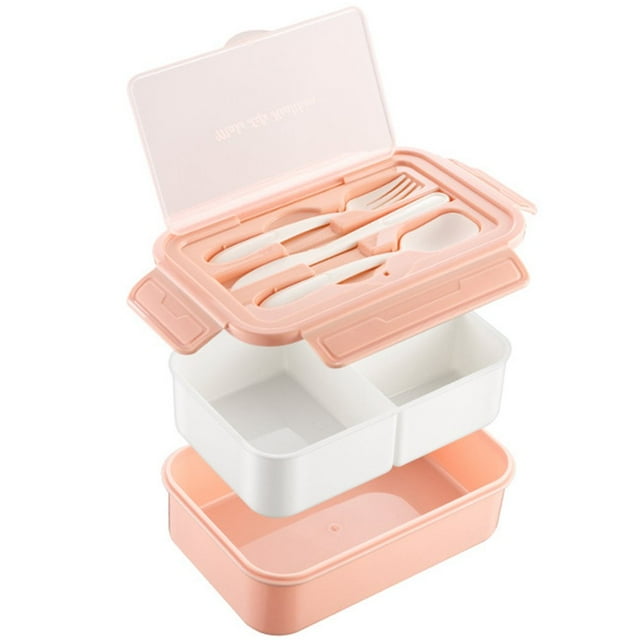 PENGXIANG Boîte Bento pour Enfants Adultes Réutilisable Boîte à Lunch Contenant de Stockage de Nourriture avec 3 Compartiments et Cuillère et Fourchette Micro-Ondes Sans Danger pour le Bureau de l'École de Travail Utiliser 1400Ml Vert