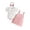 A-Pink9, variant on Bobifish Baby Girls Outfit Sets Short Sleeve Ribbed Bodysuit Suspender Skirts Bow Headband 3 PC Girls Outdoor Wear