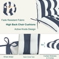 thumbnail image 3 of XXLYY Outdoor High Back Chair Cushions 2-Pack, 44”x22”x4” Waterproof Fade-Resistant Cushions with Ties for Adirondack & Rocking Chairs, 3 of 7