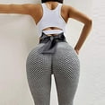 thumbnail image 7 of QLEICOM Womens Yoga Pants Capri Leggings Running High Waist Butt Lift Workout Workout Leggings Athletic Pants Tummy Control Leggings Gray L, 7 of 7